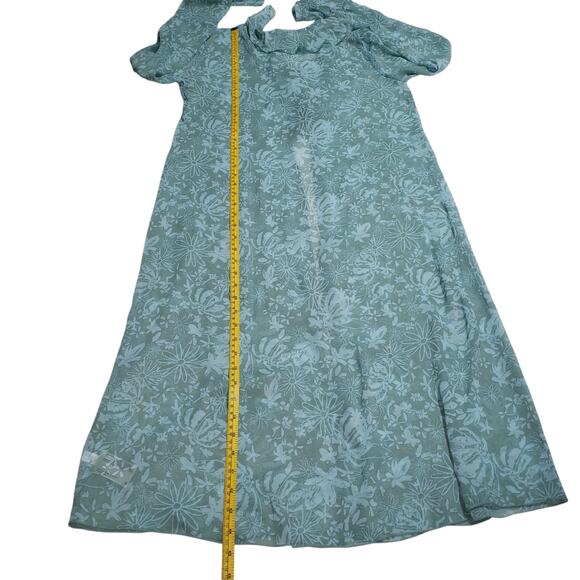 Wild Fable Sheer Floral Kimono Cardigan Light Blue, Ruffle Tie Front, Size Small - Picture 8 of 11